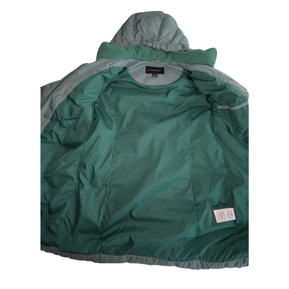 Land's End Down Puffer Jacket Mid Length Hooded Women's Small Green - Picture 6 of 11